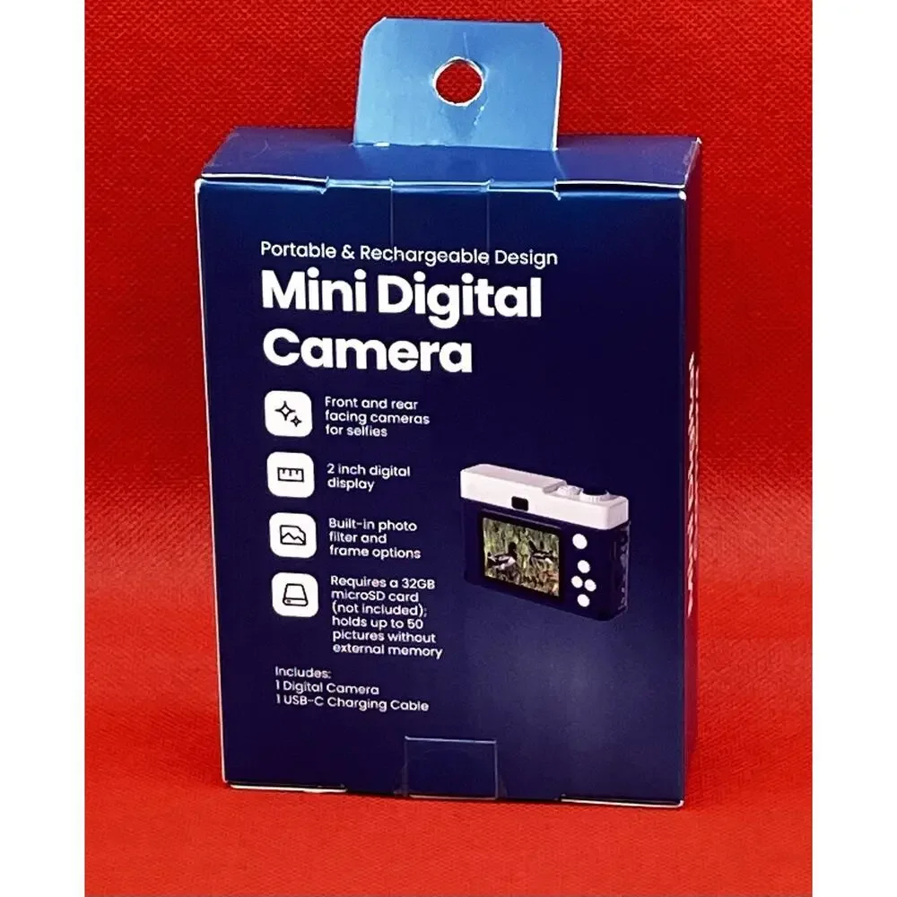 Brand New 2Pack! Portable Rechargeable, Digital Cameras Red & Blue Bandana